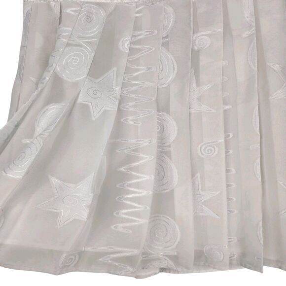 VINTAGE Tail Pleated Tennis Skirt Sz 12 White Raw Edge Appliques Pickleball Golf - Picture 4 of 13